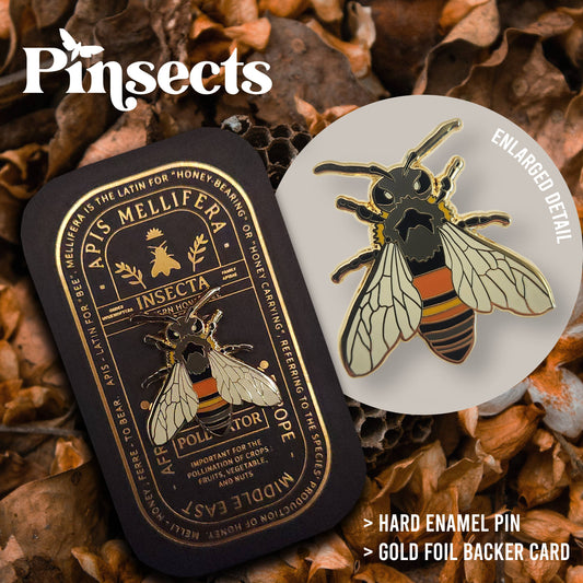 Western Honey Bee Educational Insect Enamel Pin