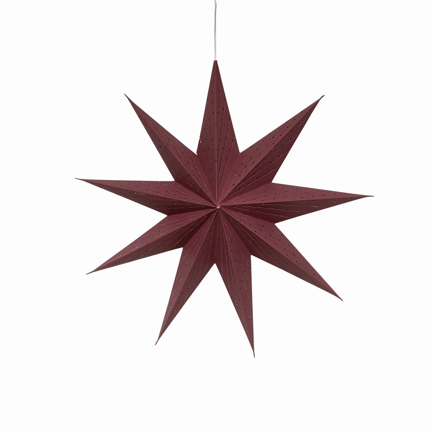 Dottie ~ 9 P, 18", Maroon Paper Star Lantern Light