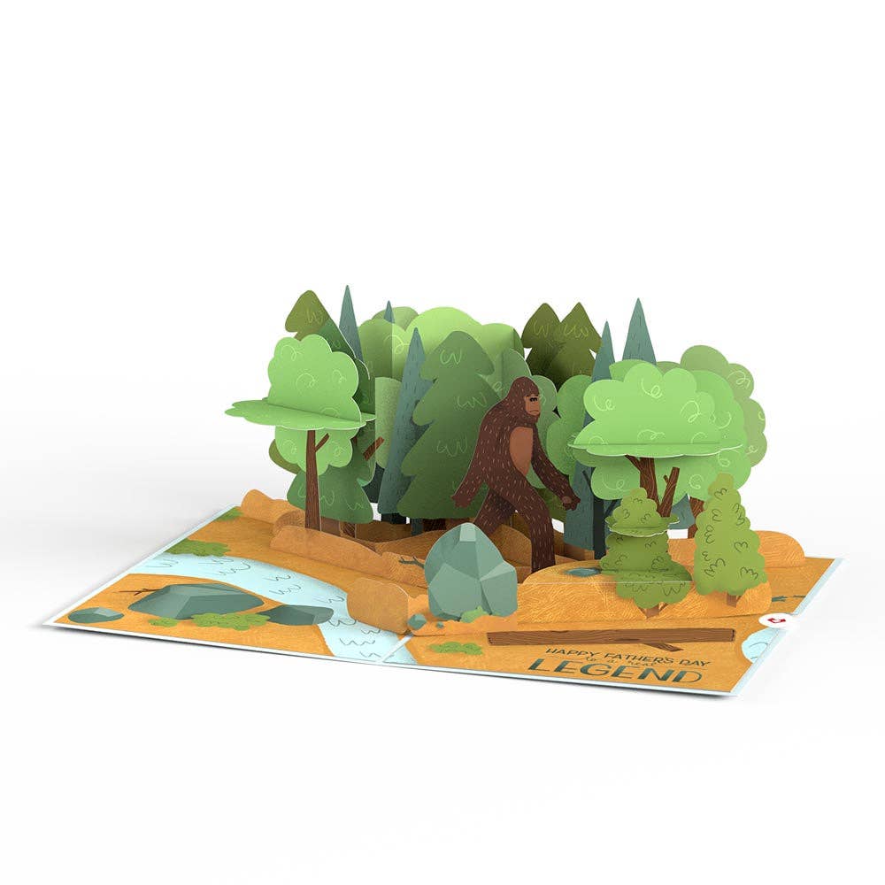Father's Day Bigfoot Legend Card, 5x7" Pop-Up Cards