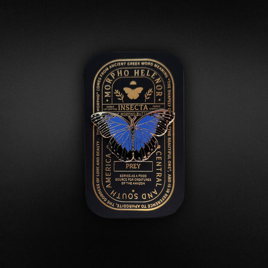 Blue Morpho Butterfly Educational Insect Enamel Pin
