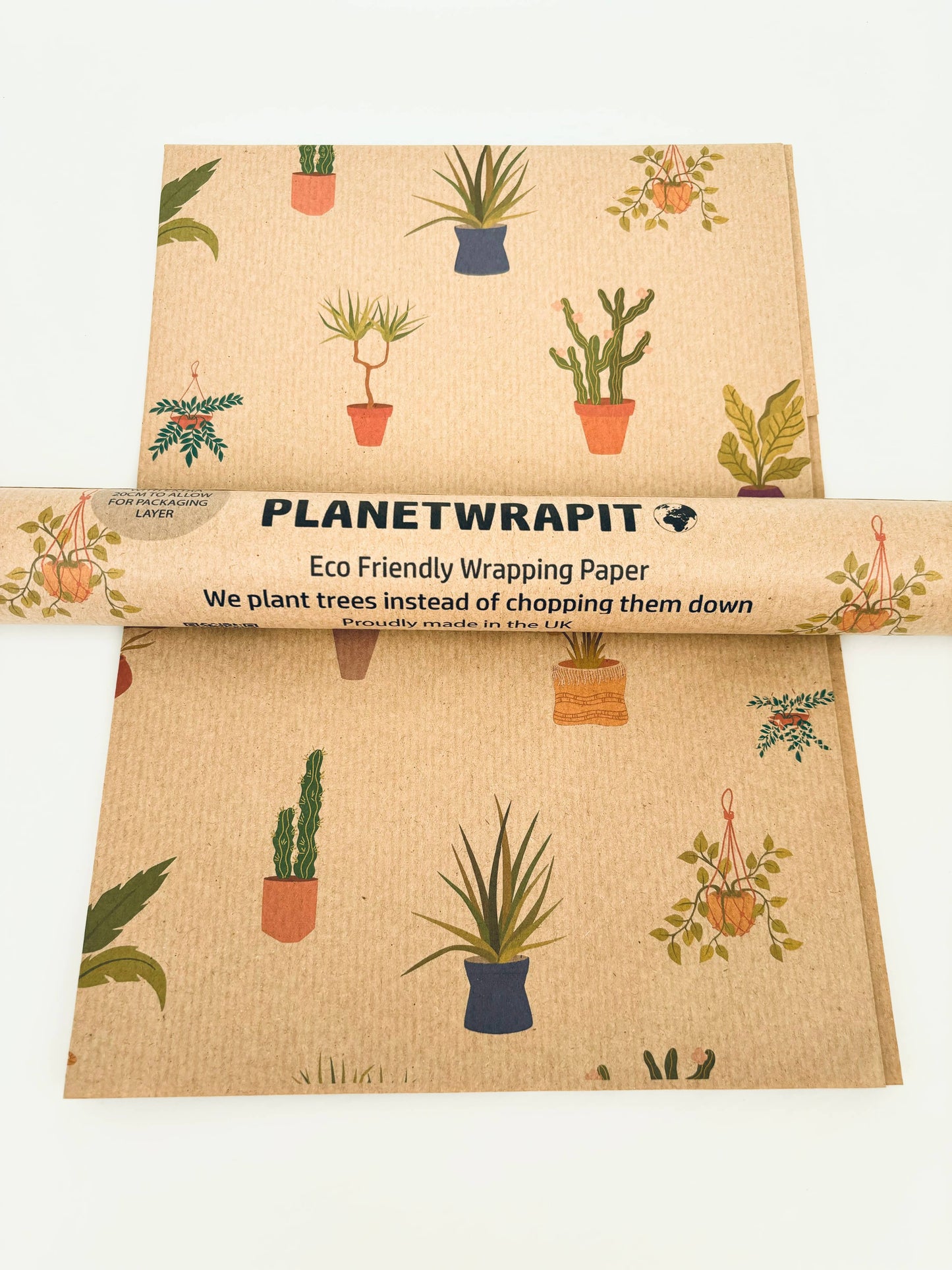 Houseplants Recycled Kraft Wrapping Paper Gift Wrap