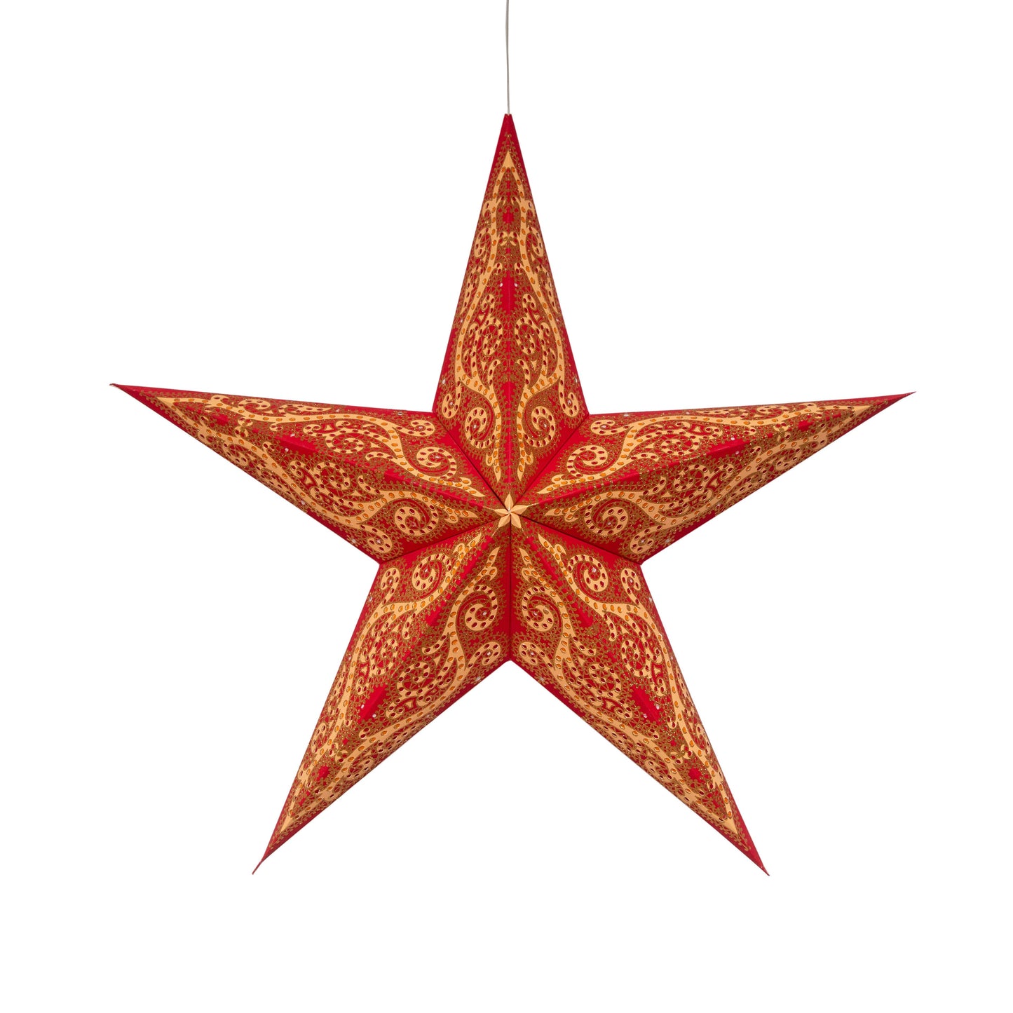 Gaudí 5 Pointer 24" Red/ Orange Paper Star Lantern Light