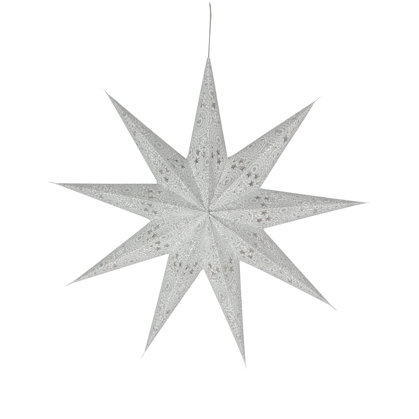 Hrim 9 Point 25" White w/ Glitter Paper Star Lantern