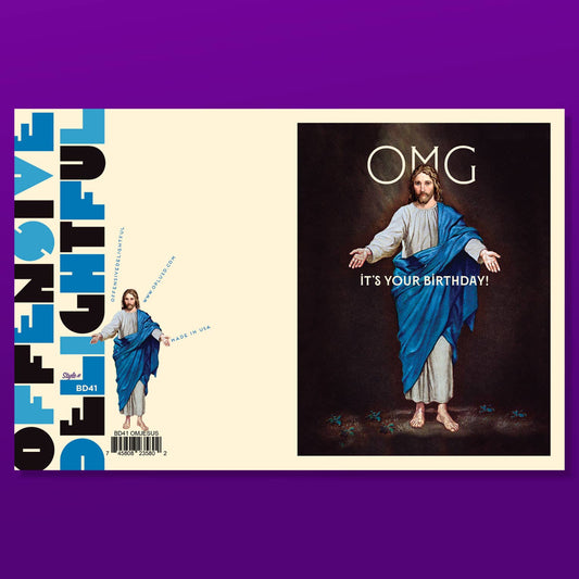 JESUS OMG! Birthday Card