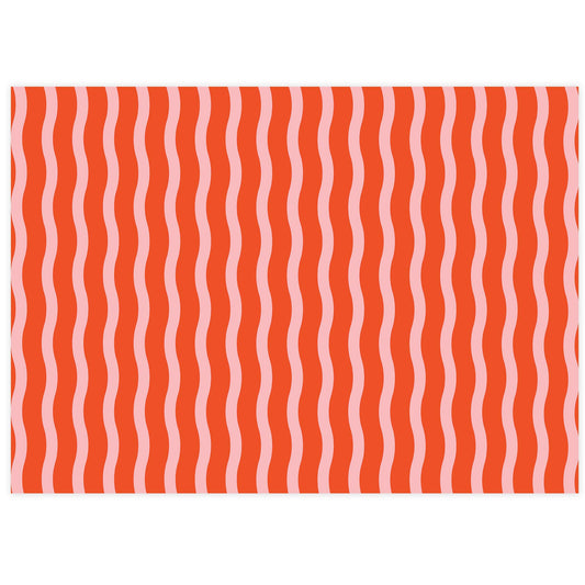 Tangy Red Fussy Stripe Tissue Paper