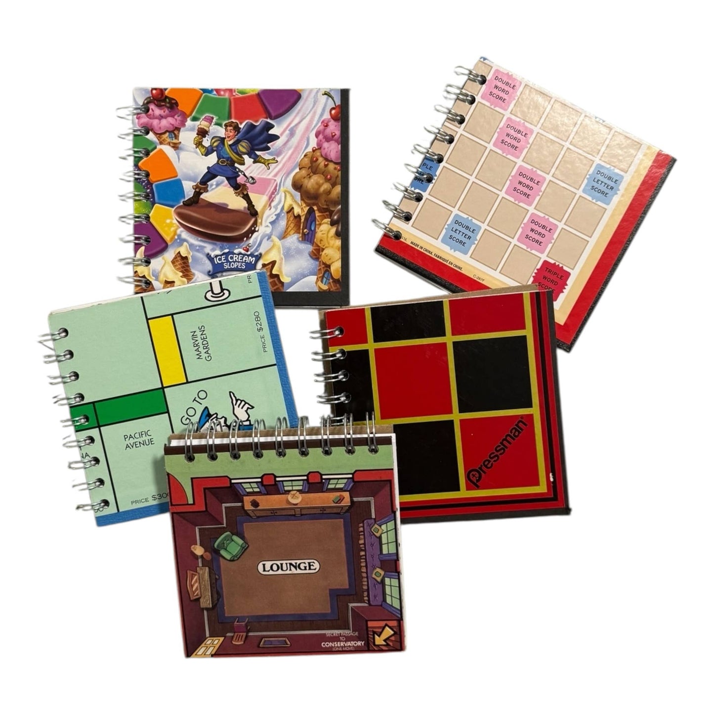 Upcycled Hand Made Board Game (5x5") Journal