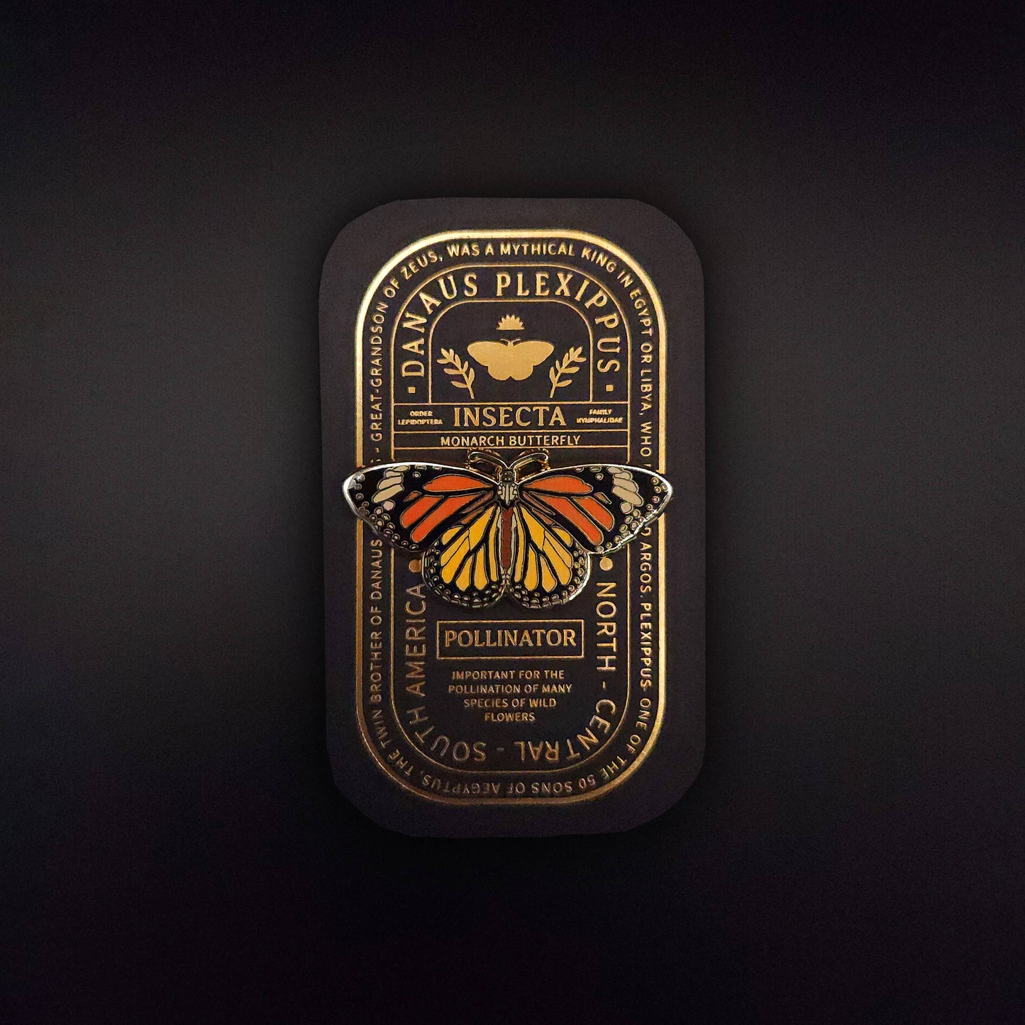 Monarch Butterfly Educational Insect Enamel Pin