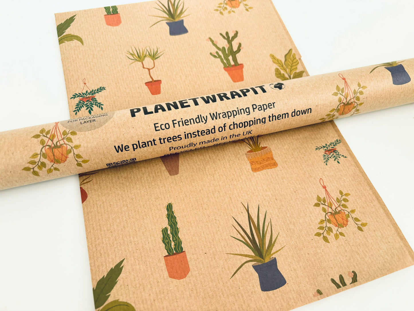Houseplants Recycled Kraft Wrapping Paper Gift Wrap