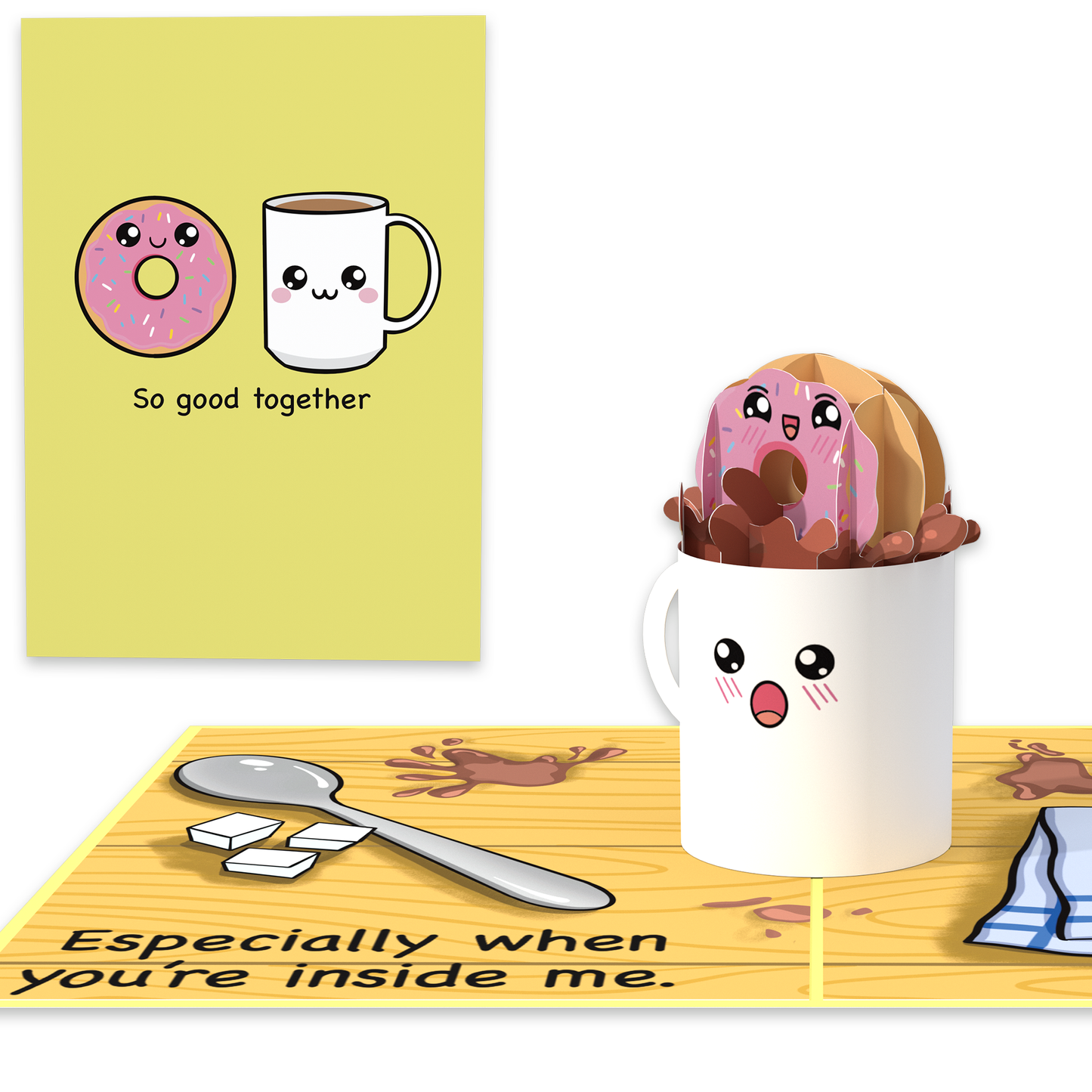 Coffee & Donuts Funny 3D Pop-Up Naughty Love Card