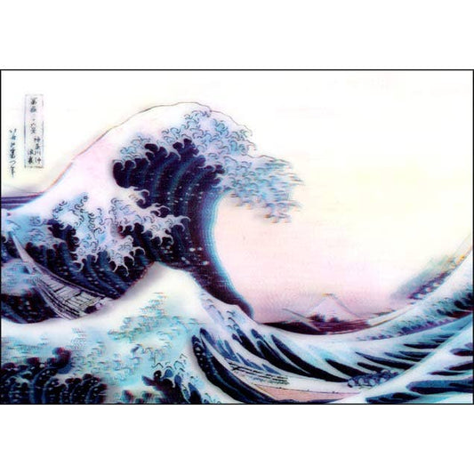 3-D Postcard. The Wave, by Hokusai. Wave Depth.