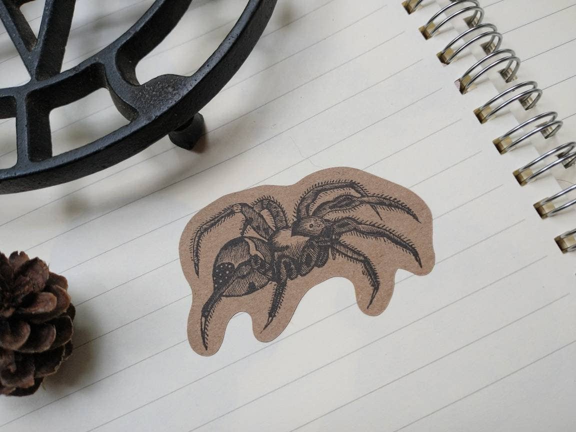 Vintage Spooky Kraft Sticker Sheet - Halloween Horror Creepy