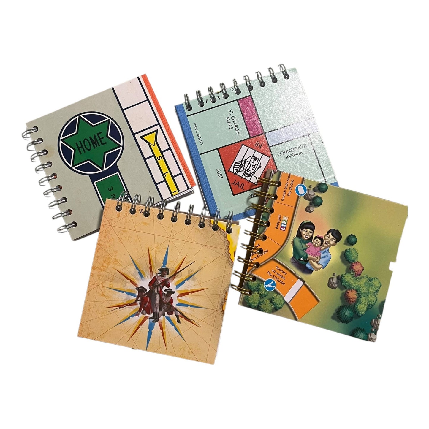 Upcycled Hand Made Board Game (5x5") Journal