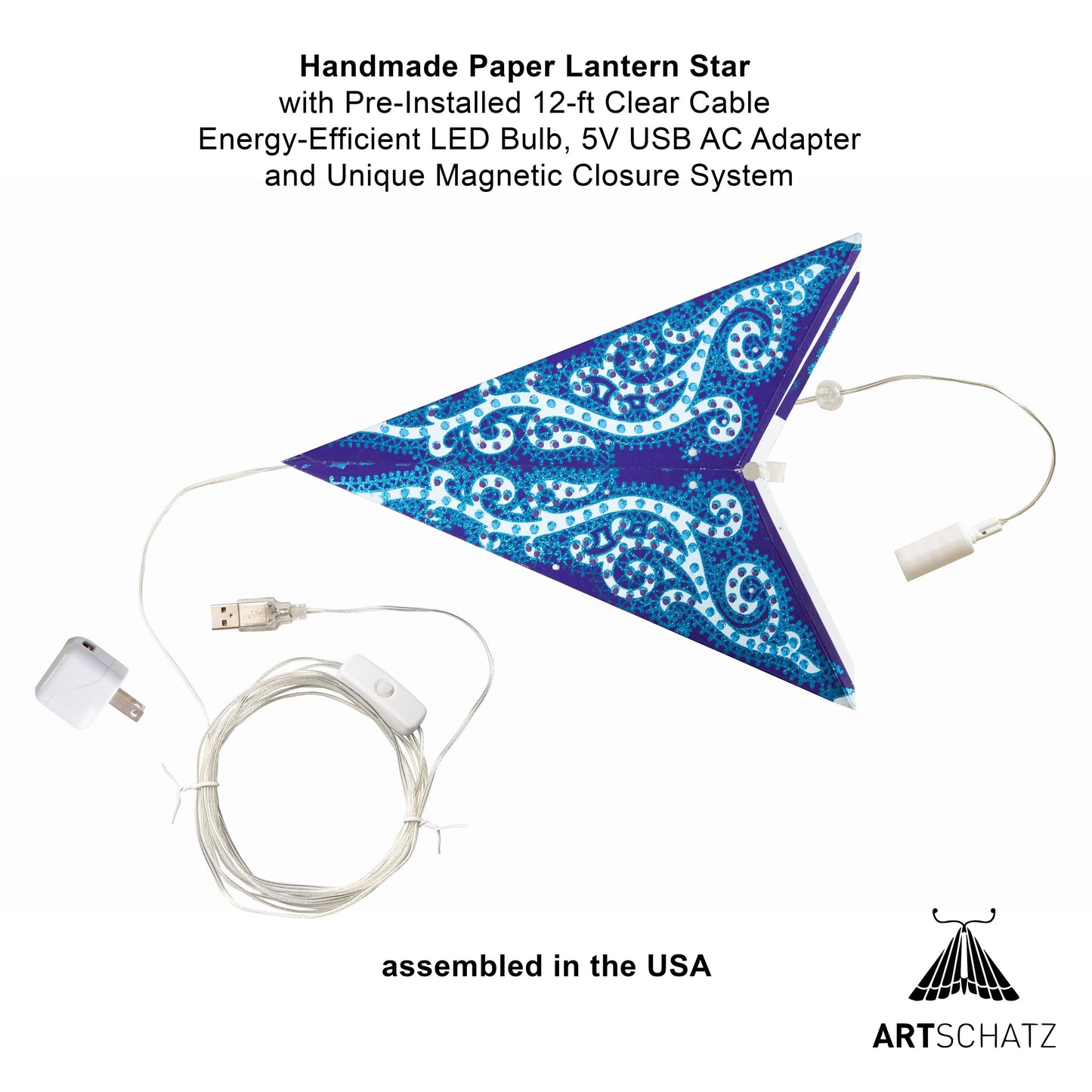Gaudí 5 Pointer 24" Purple / Sky Blue - Paper Star Light