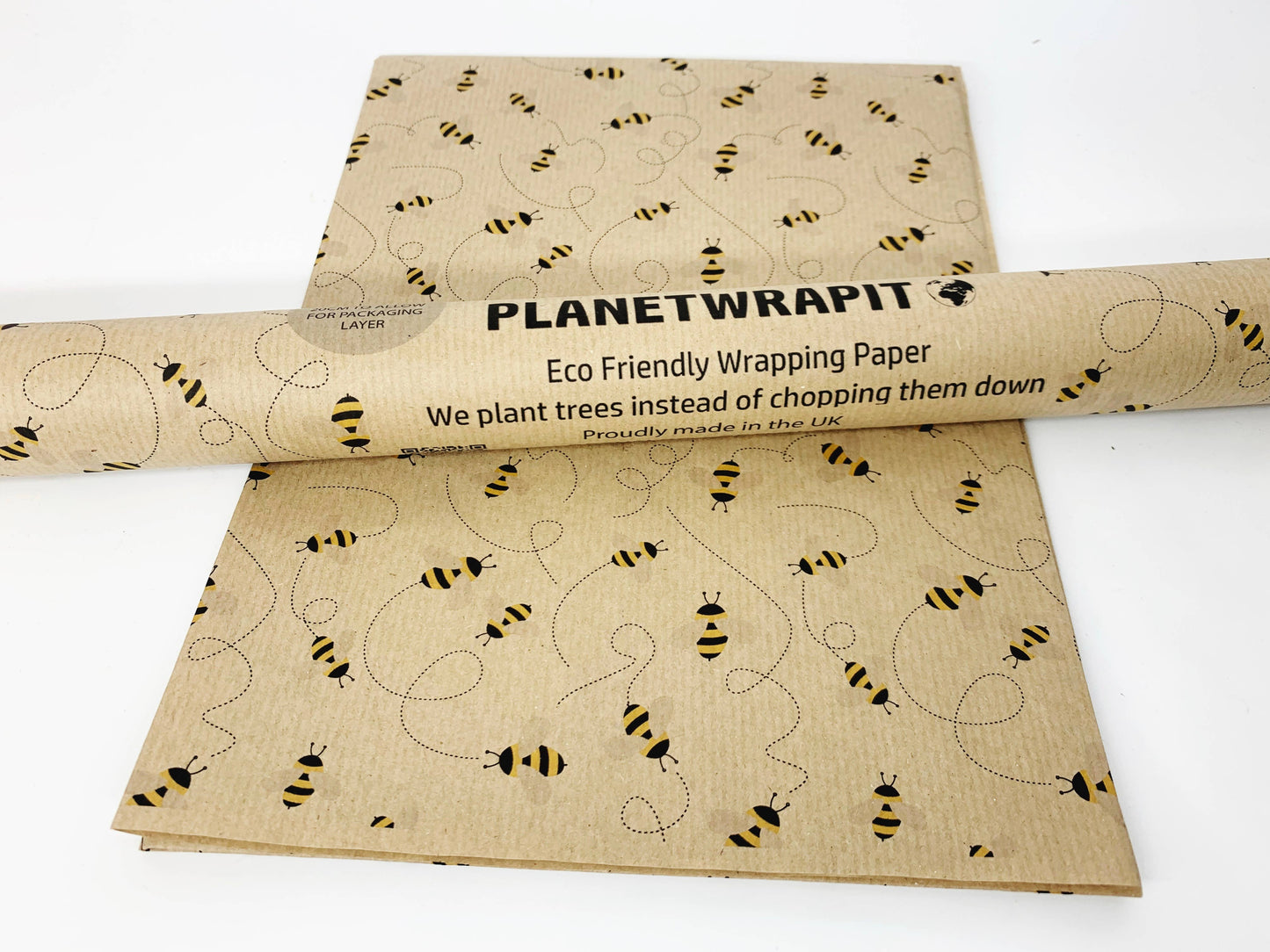 Bee Recycled Kraft Wrapping Paper Gift Wrap