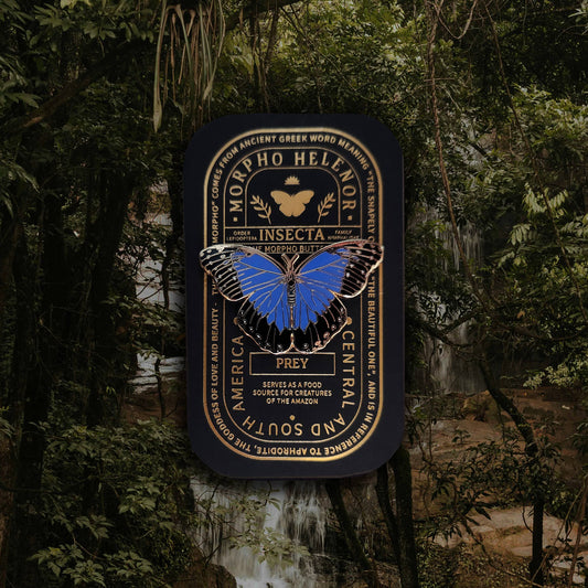 Blue Morpho Butterfly Educational Insect Enamel Pin