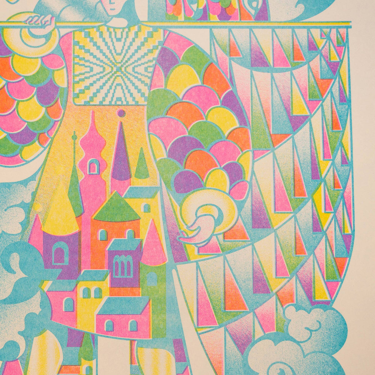 Knight Banneret Risograph Print | 11x17 Riso Print