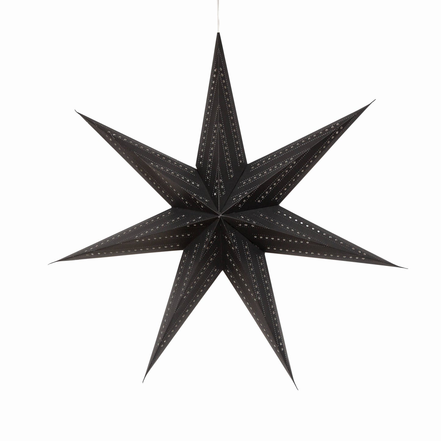Prima Dottie ~  7 P, 23", Black Paper Star Lantern Light