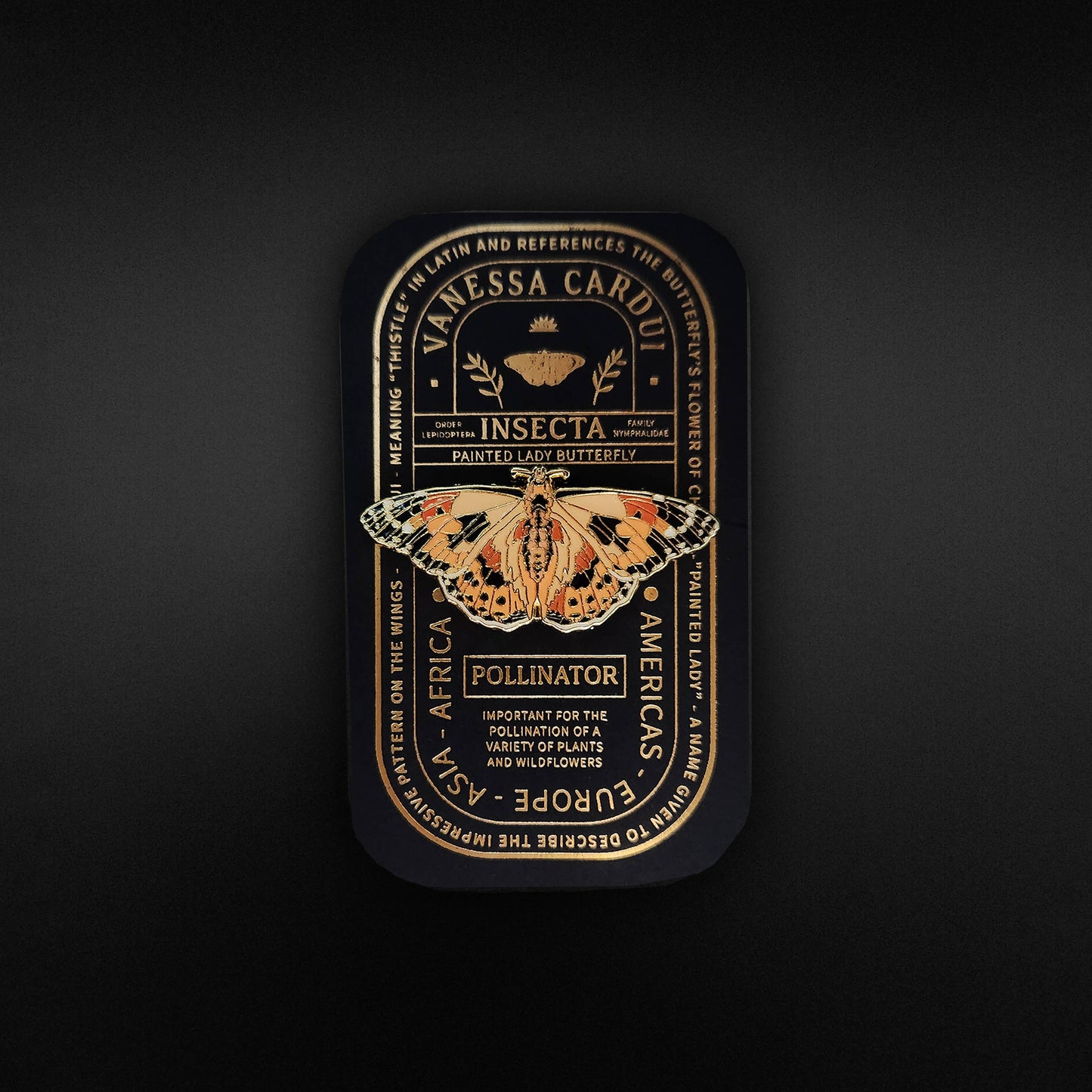 Painted Lady Butterfly Educational Insect Enamel Pin