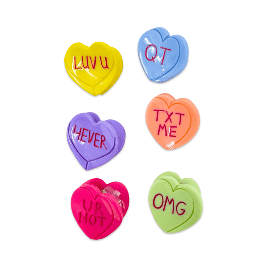INDIVIDUAL Micro Candy Hearts Hair Claw Clip Set