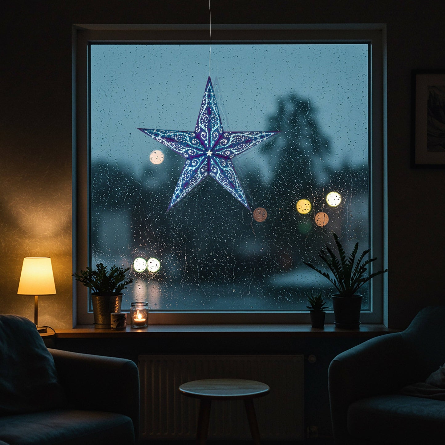 Gaudí 5 Pointer 24" Purple / Sky Blue - Paper Star Light