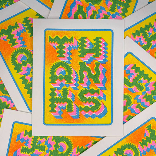 Thanks Card | A2 Risograph Greeting Card