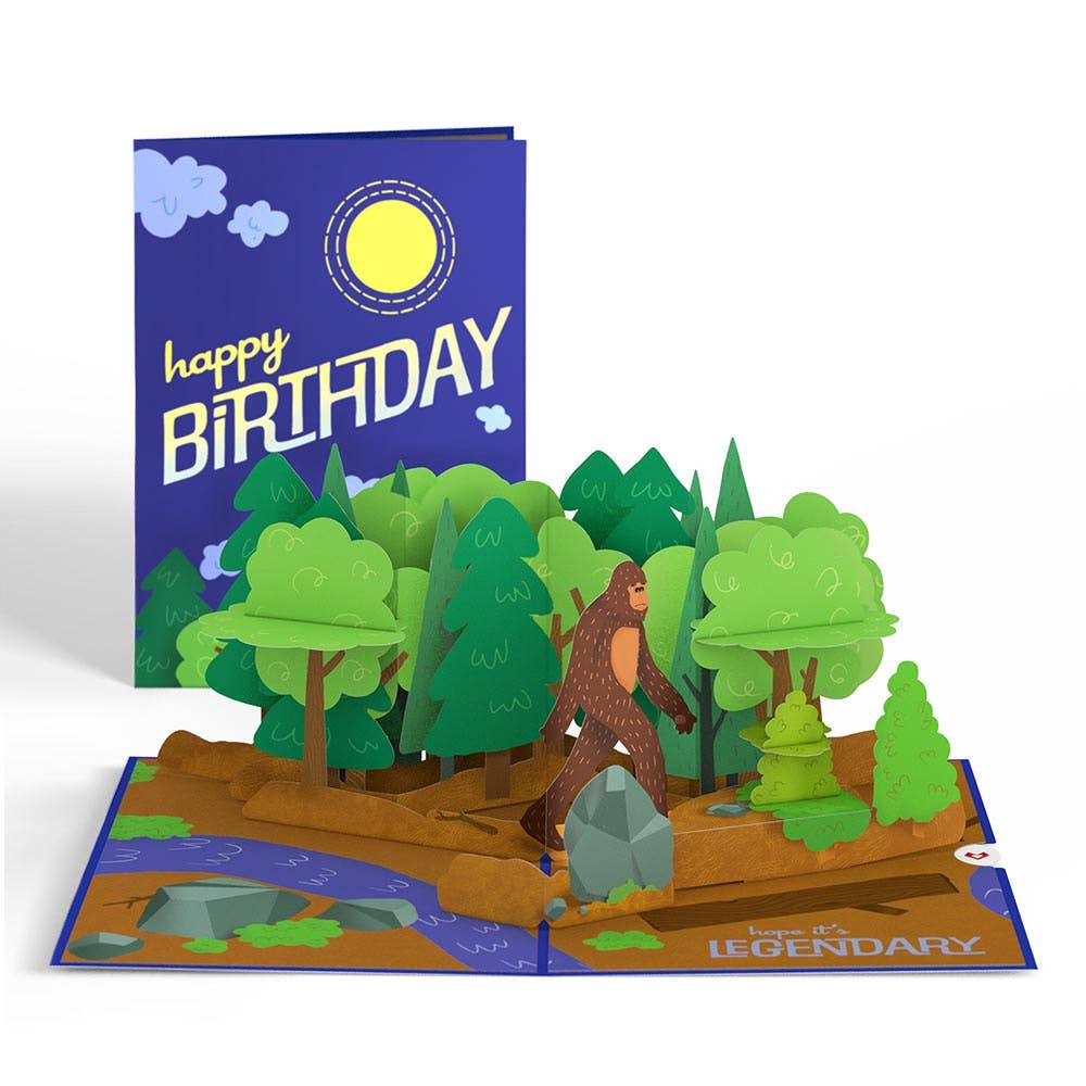 Bigfoot Legendary Birthday Pop-up Card 5x7"