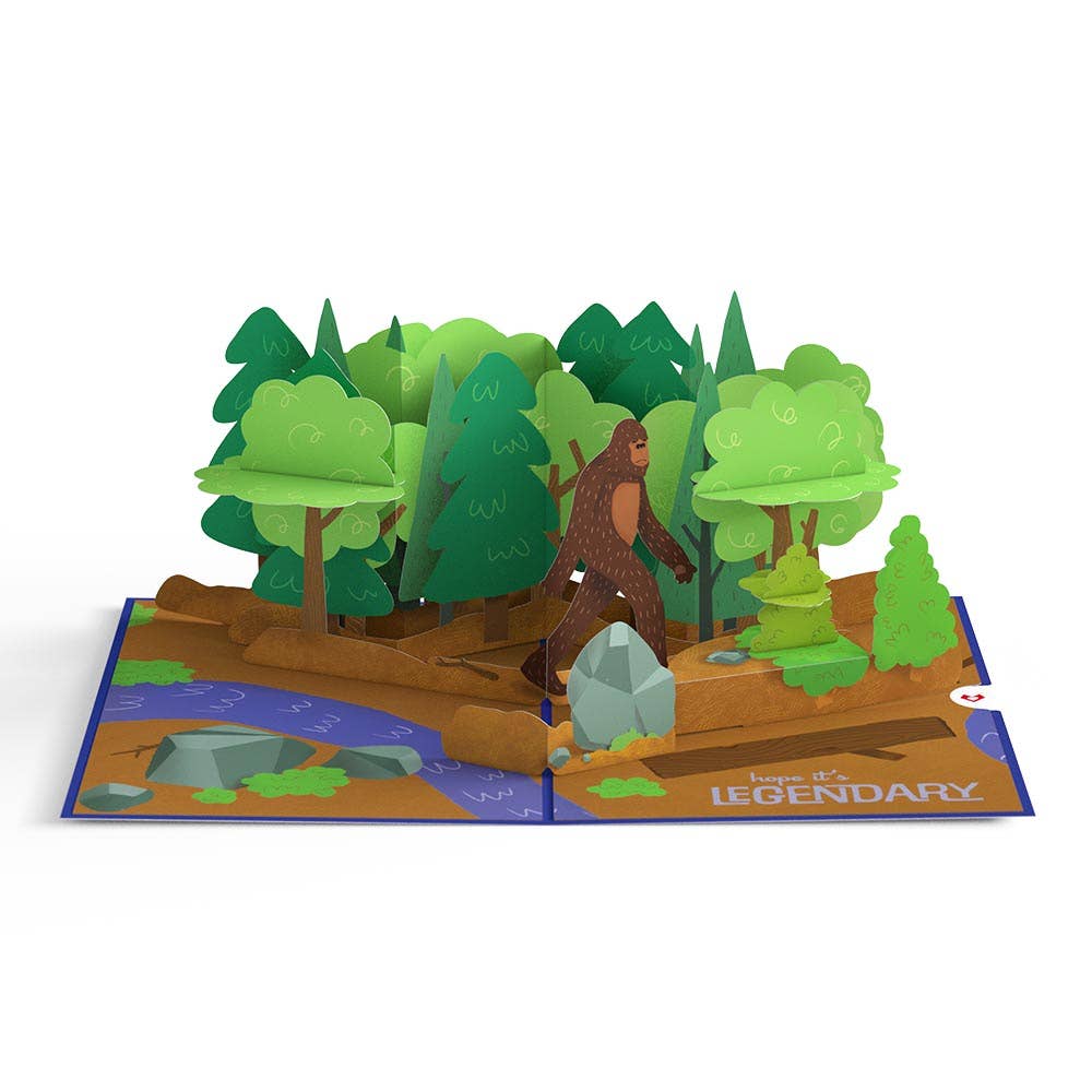 Bigfoot Legendary Birthday Pop-up Card 5x7"