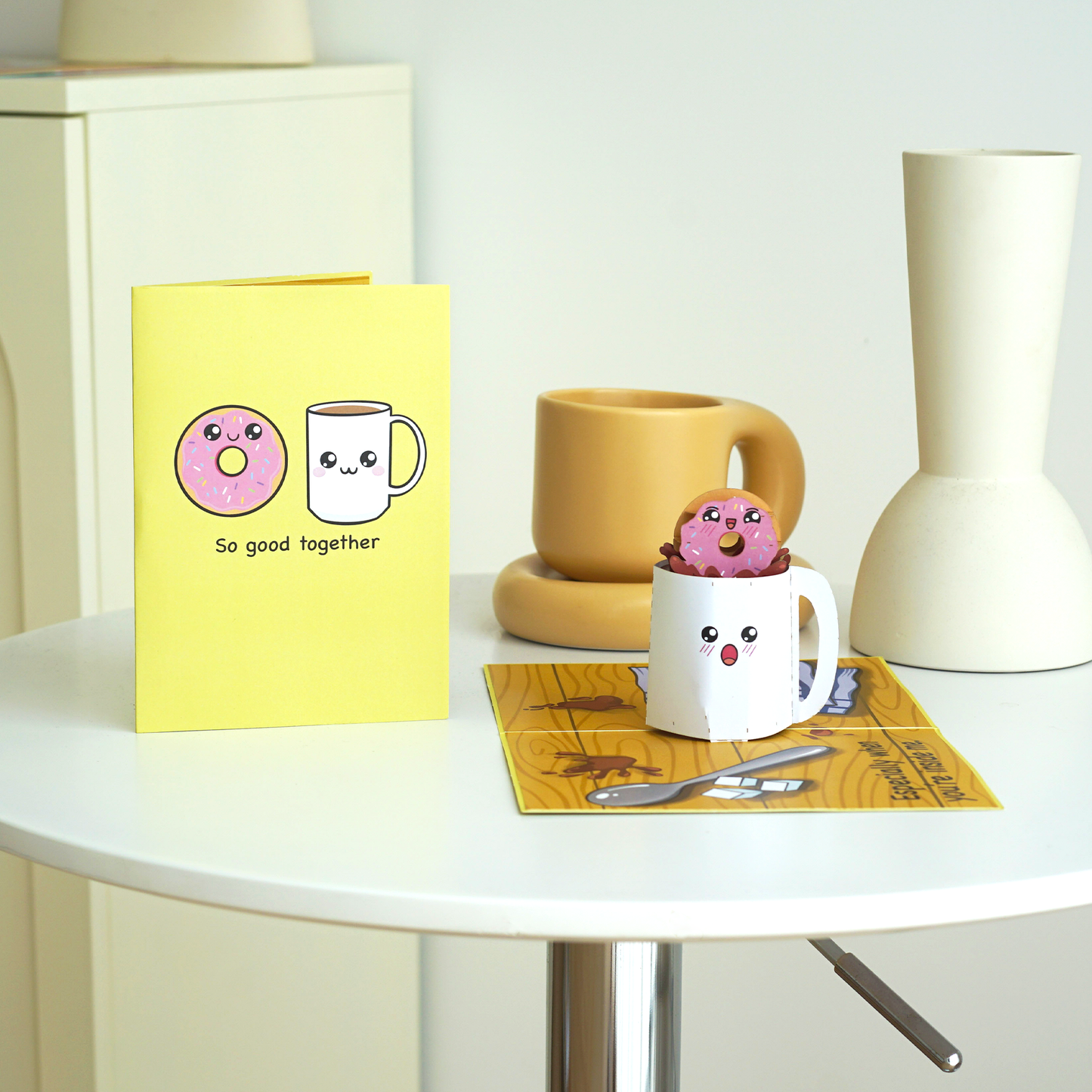 Coffee & Donuts Funny 3D Pop-Up Naughty Love Card