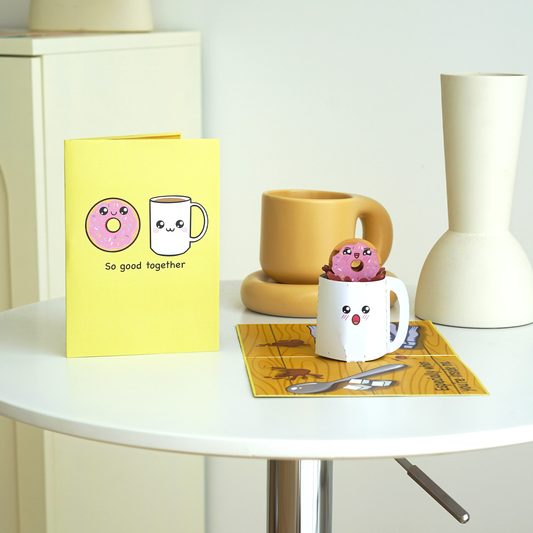 Coffee & Donuts Funny 3D Pop-Up Naughty Love Card