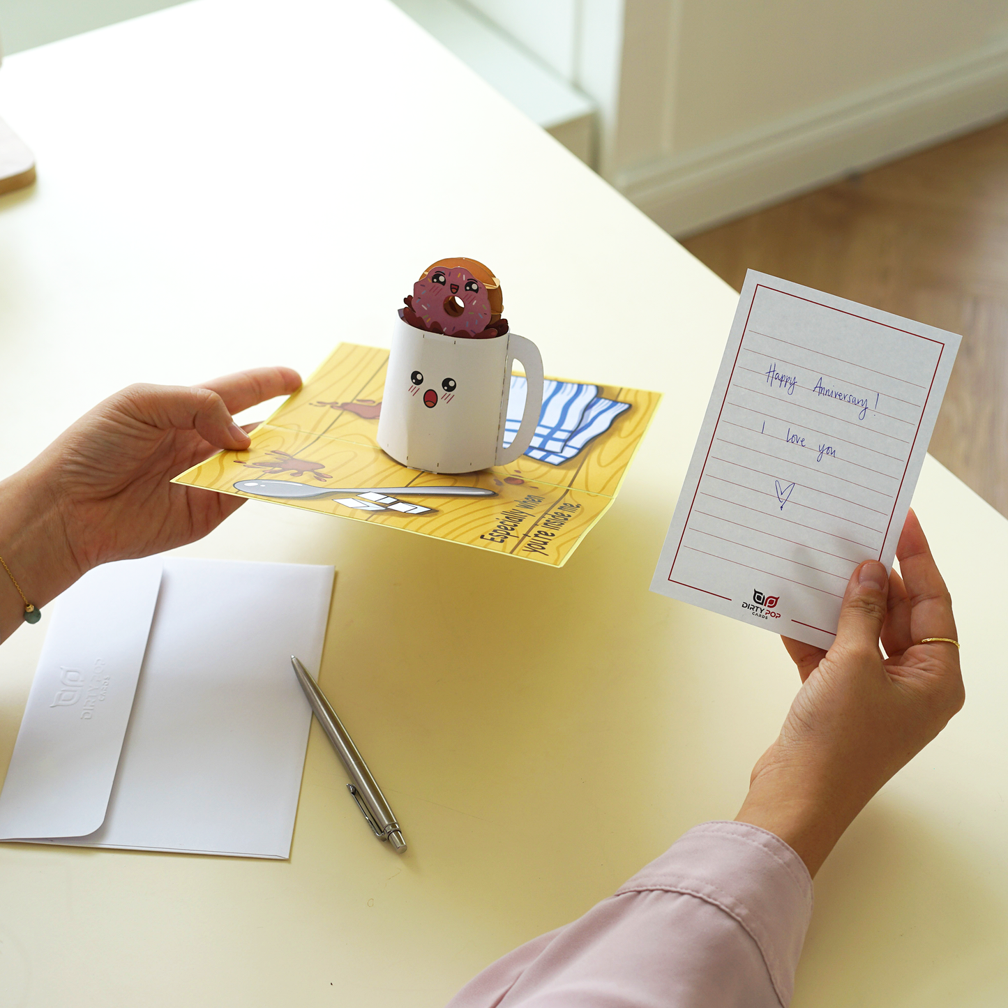 Coffee & Donuts Funny 3D Pop-Up Naughty Love Card