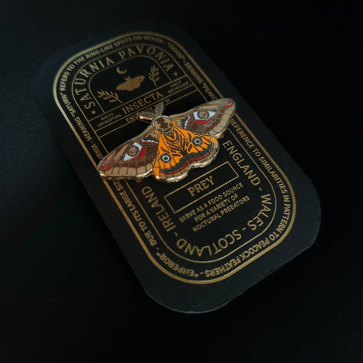 Emperor Moth Educational Insect Enamel Pin