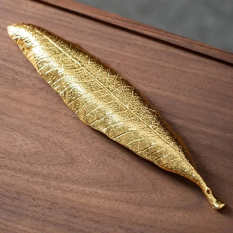 Golden Leaf Incense Holder, Home Decor, Meditation, Yoga
