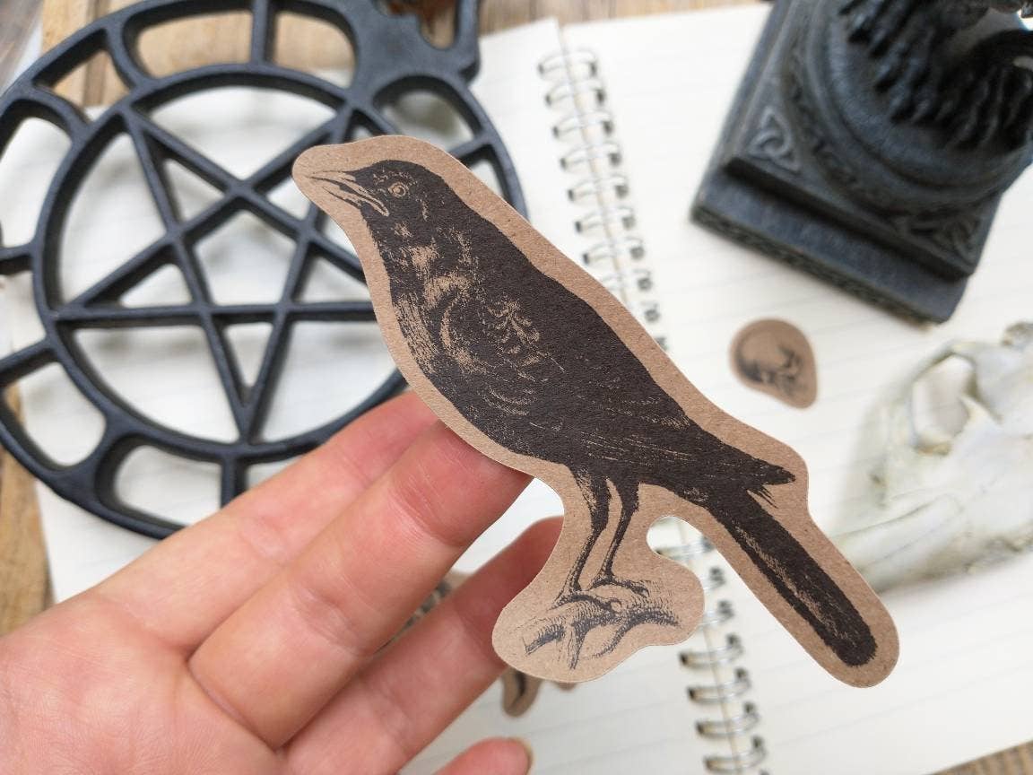 Vintage Spooky Kraft Sticker Sheet - Halloween Horror Creepy