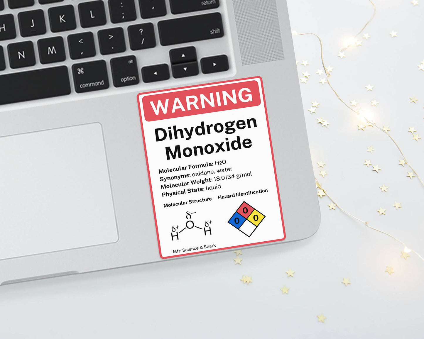 Dihydrogen Monoxide Warning Label