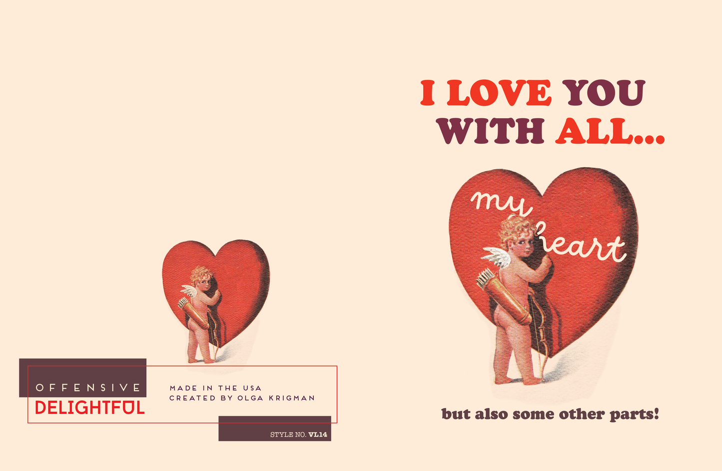 LOVE WITH ALL PARTS valentine's card