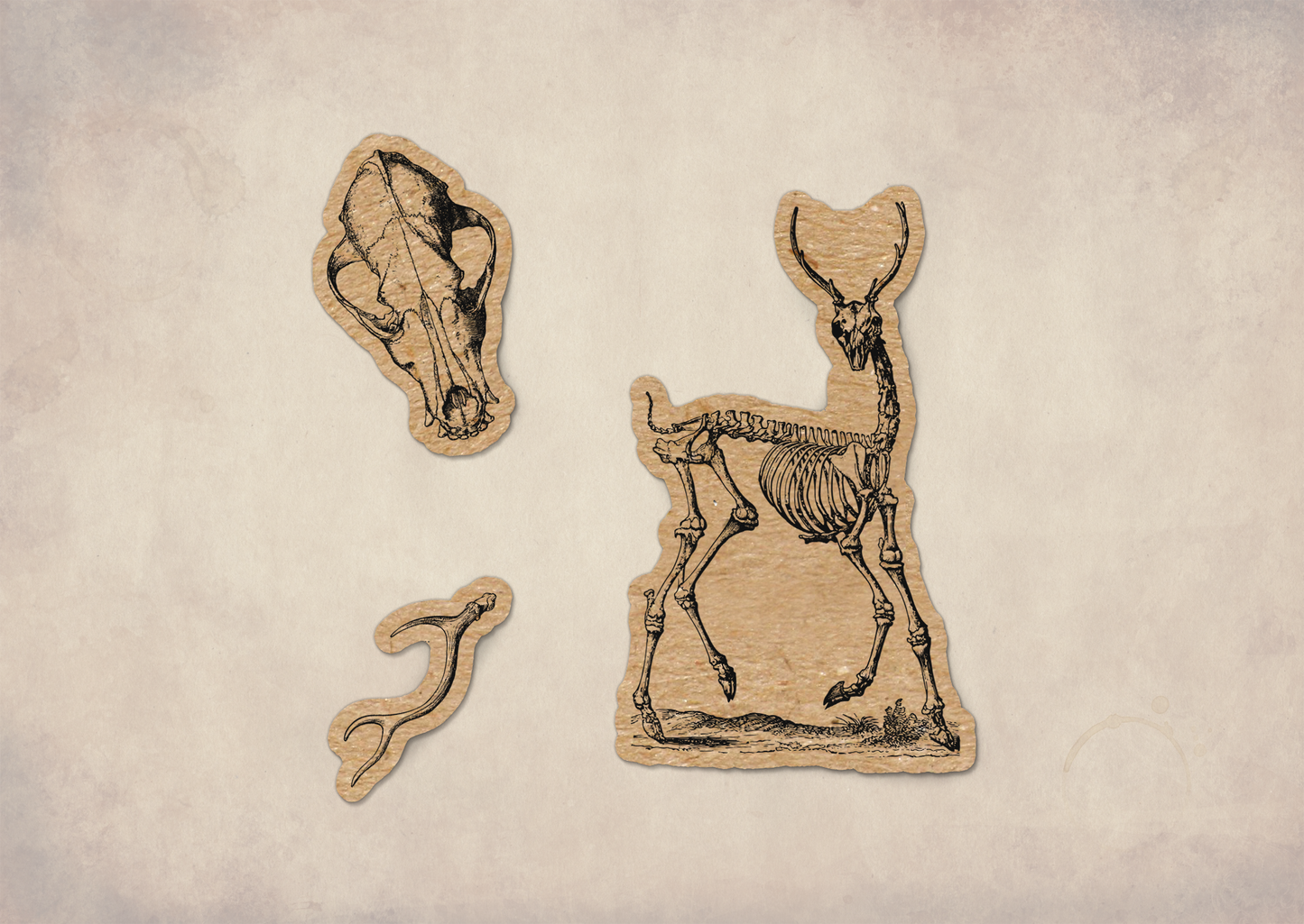 Animal Bones Kraft Paper Sticker Sheet