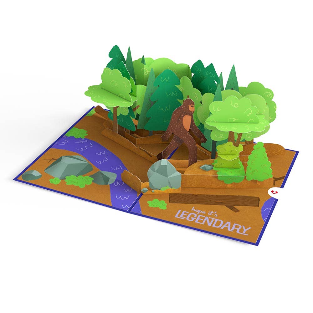 Bigfoot Legendary Birthday Pop-up Card 5x7"