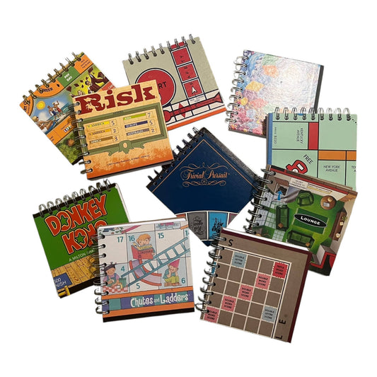 Upcycled Hand Made Board Game (5x5") Journal