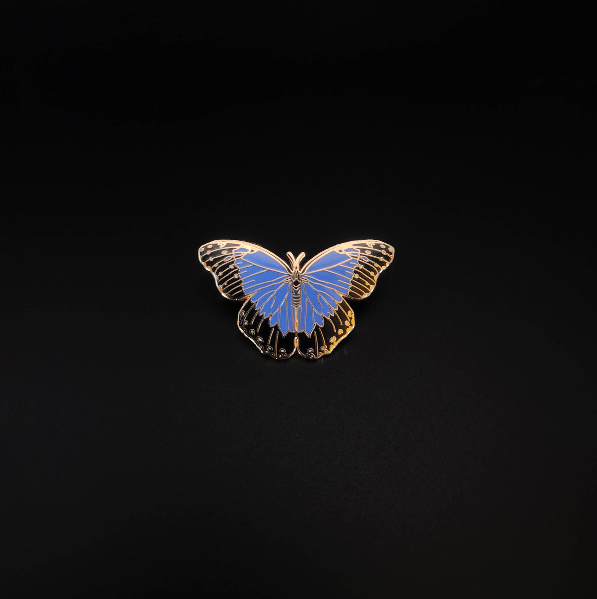 Blue Morpho Butterfly Educational Insect Enamel Pin