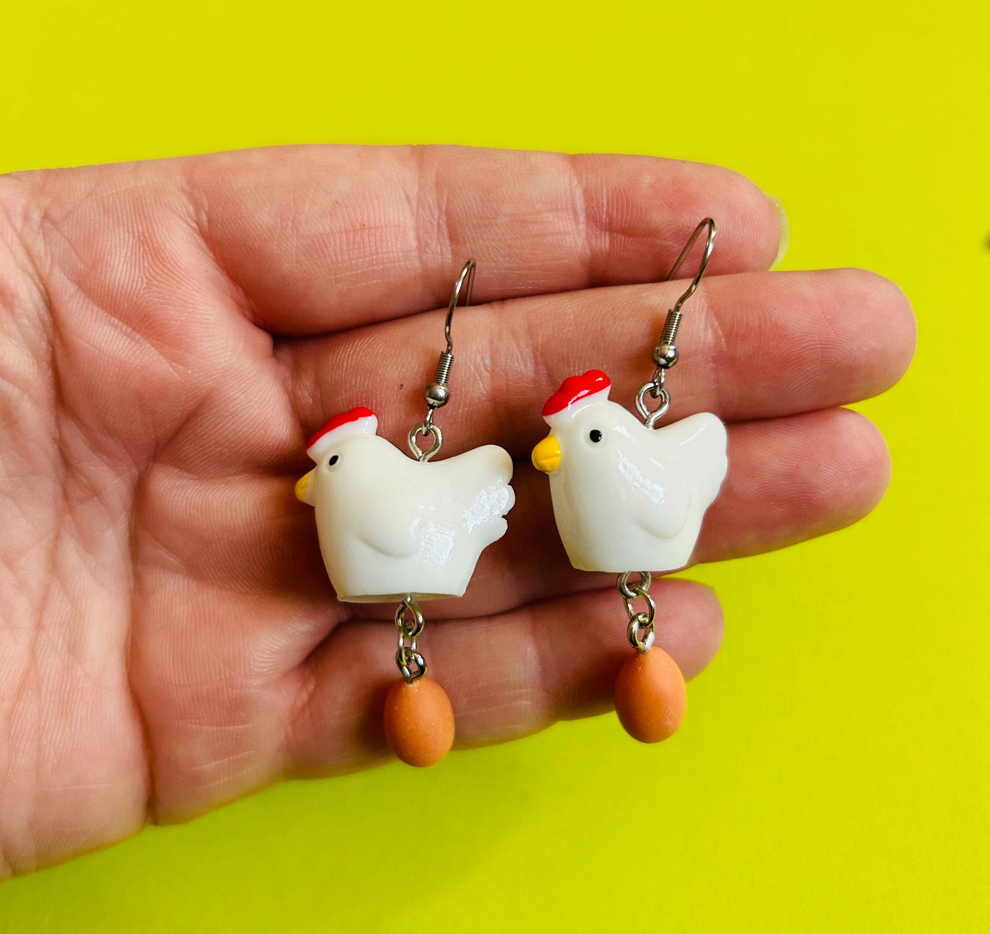 Chicken and Egg Earrings Fun Earrings Food Earrings