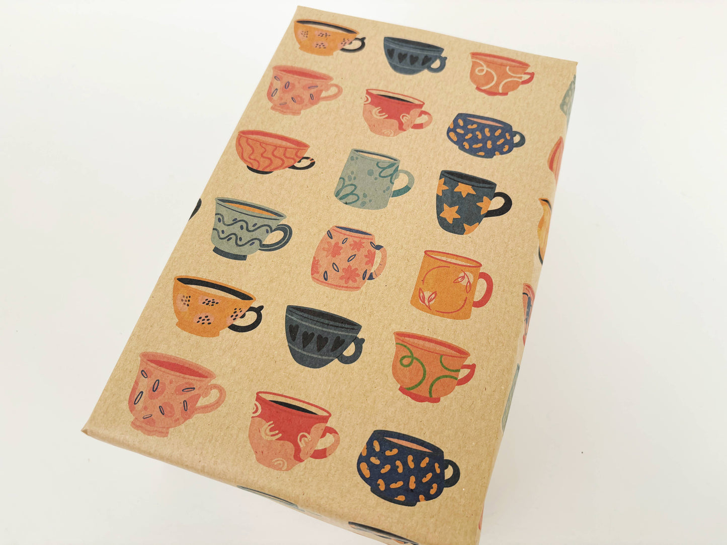 Cups of Positivitea Recycled Kraft Wrapping Paper Gift Wrap