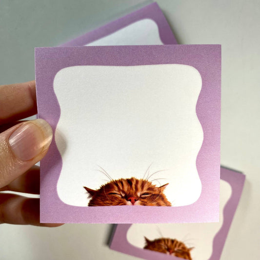 Peeking Cat Post-It Note (Purple)