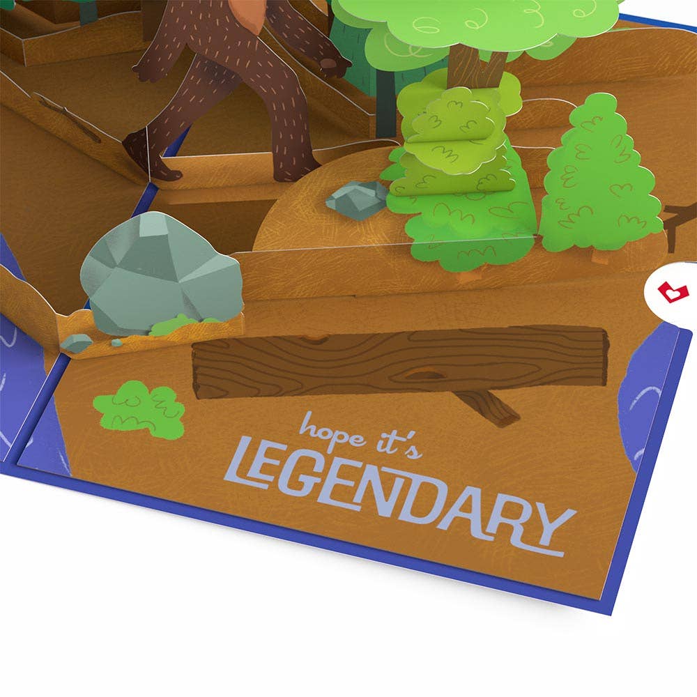 Bigfoot Legendary Birthday Pop-up Card 5x7"