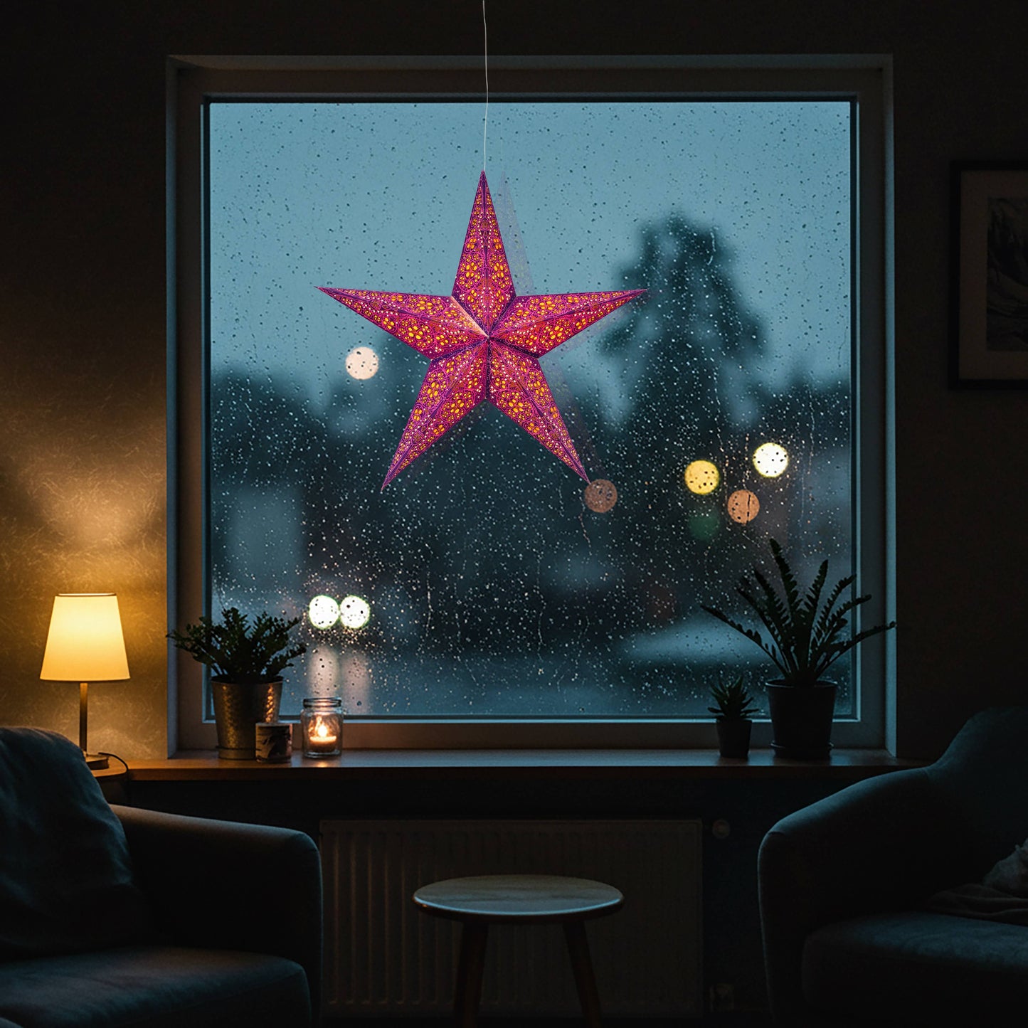 Cathedral ~5 P, 24, purple/violet Paper Starlight Lantern