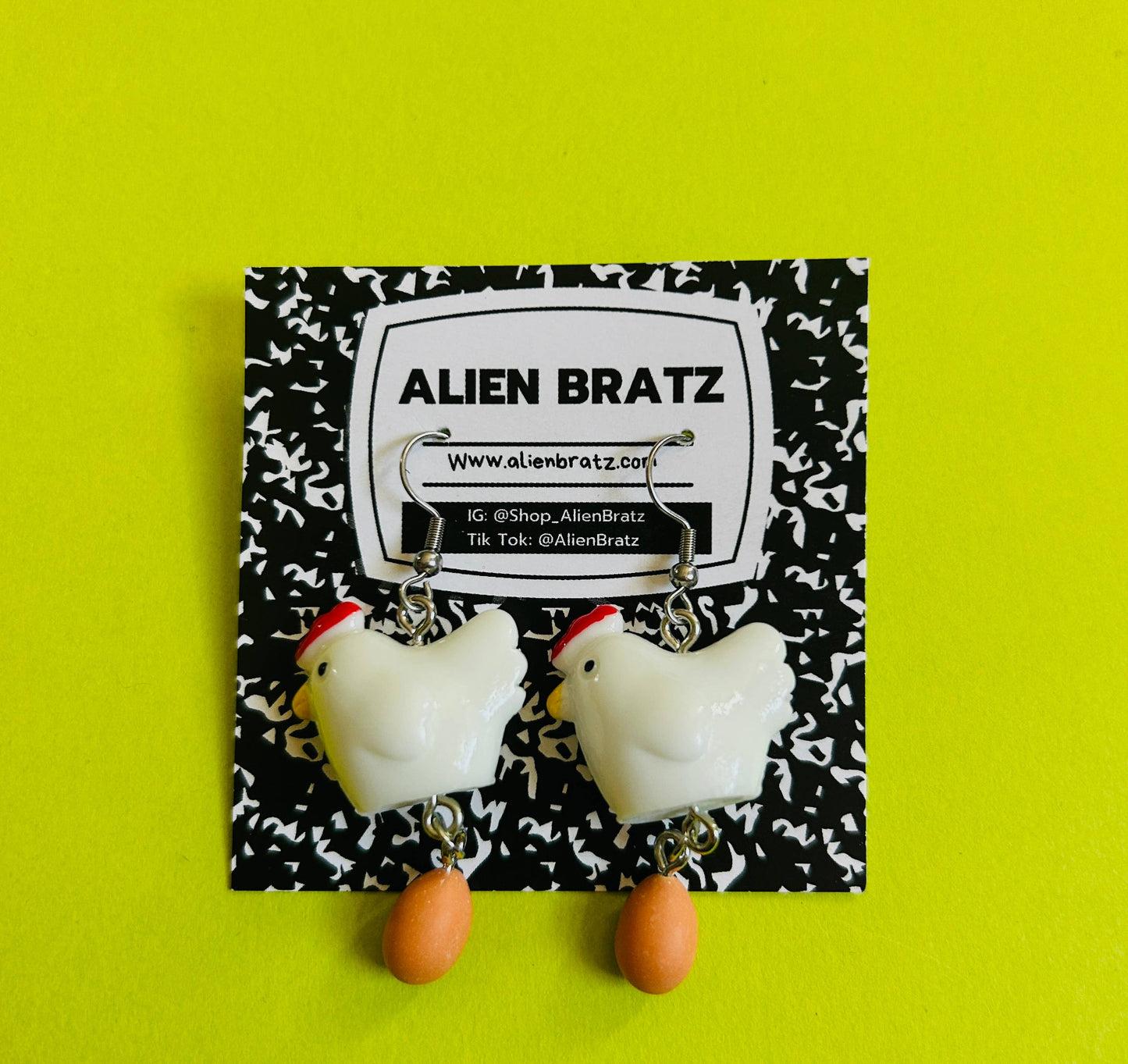 Chicken and Egg Earrings Fun Earrings Food Earrings