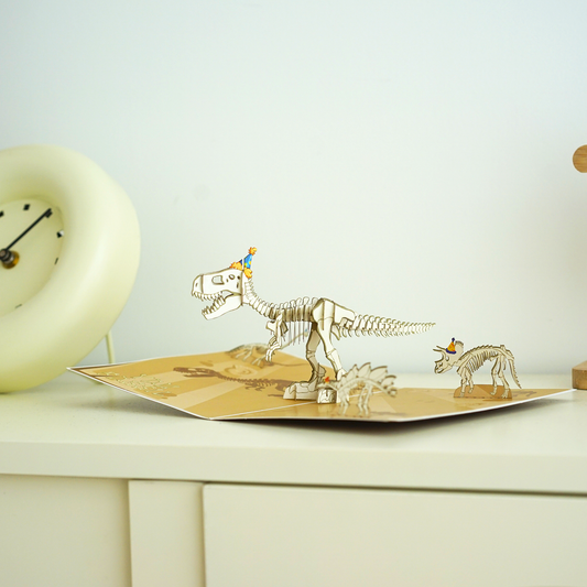 Birthday Fossil Funny 3D Pop-Up Jurassic Dinosaur Card