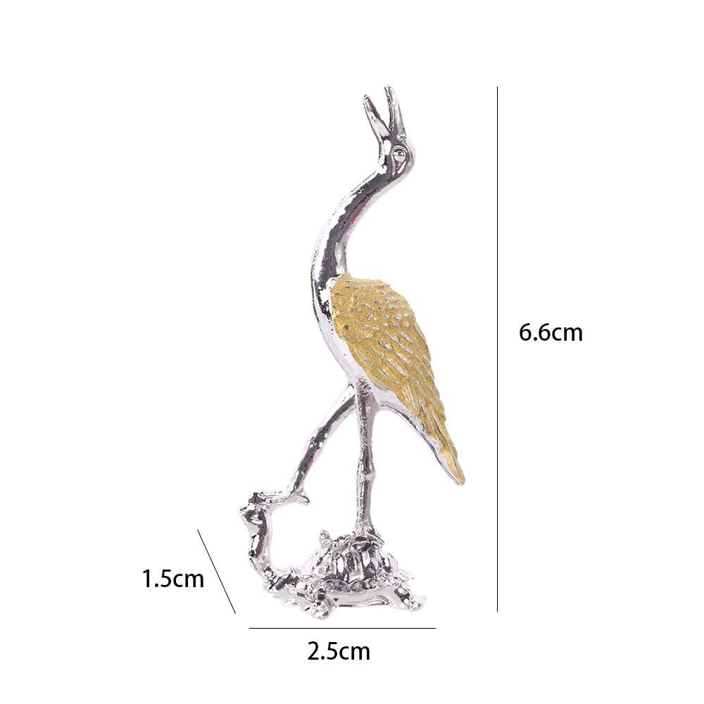 Phoenix Crane Incense Holder – Mini Golden Decor, 2.6''