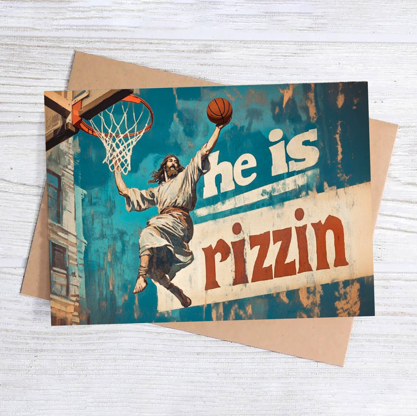 He Is Rizzin - Funny Easter Jesus Greeting Card