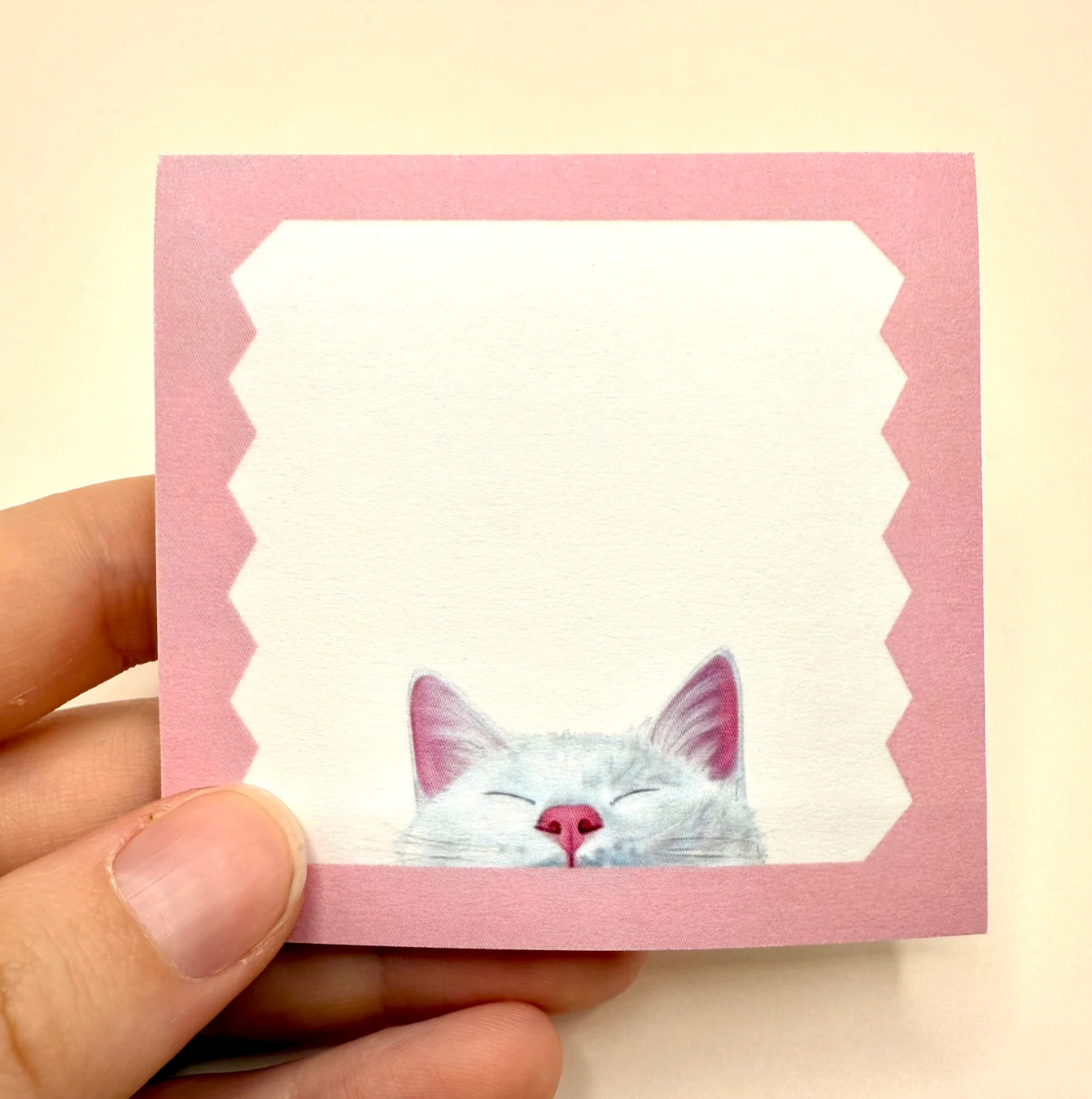 Peeking Cat Post-It Note (White)