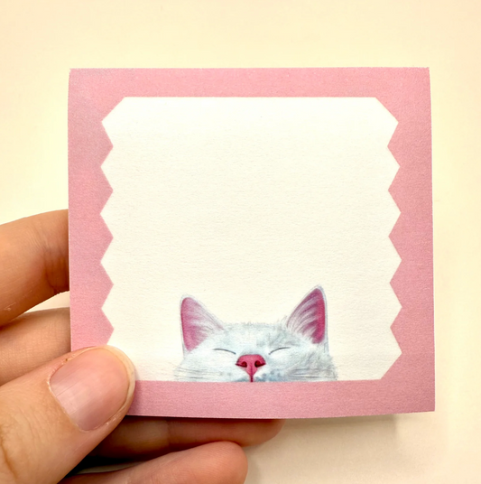Peeking Cat Post-It Note (White)